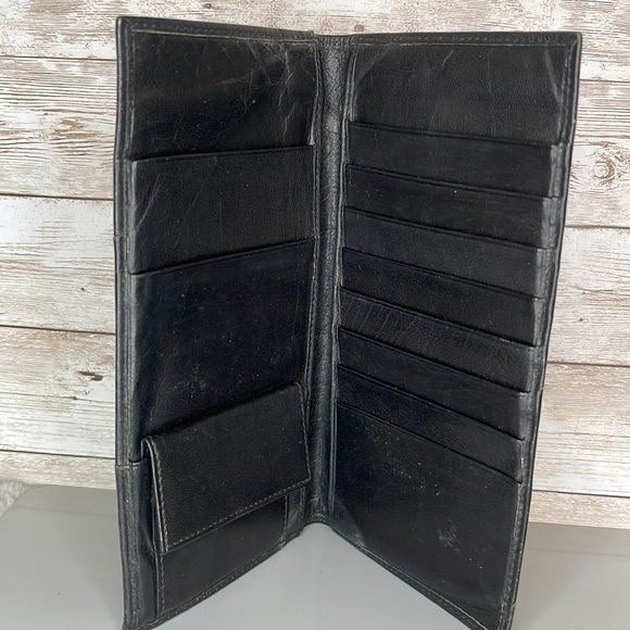 Black Leather Bifold Wallet/CC Organizer, Vintage - Picture 6 of 8